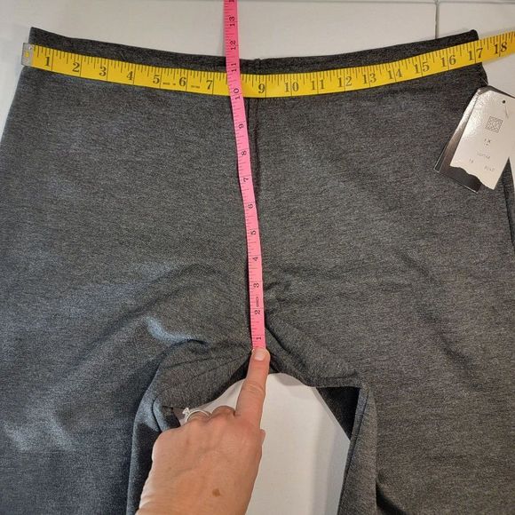 New Clara Sunwoo Knit Pull On Dress Pants Womens 1X Dark Grey Stretch Tapered - Picture 9 of 10